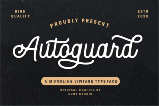 Autoguard Font: A Handwritten Typeface for Nostalgic Editorial Design